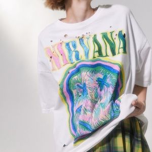 Urban Outfitters Nirvana Distressed T-Shirt Dress